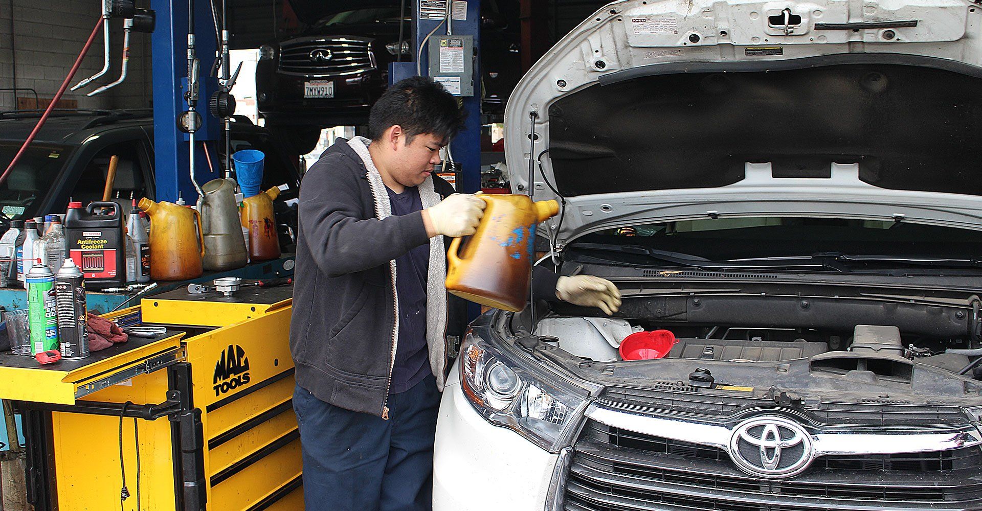 Mechanic working in auto shop